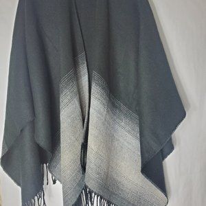 V. Fraas Black and Gray Fringe Shawl